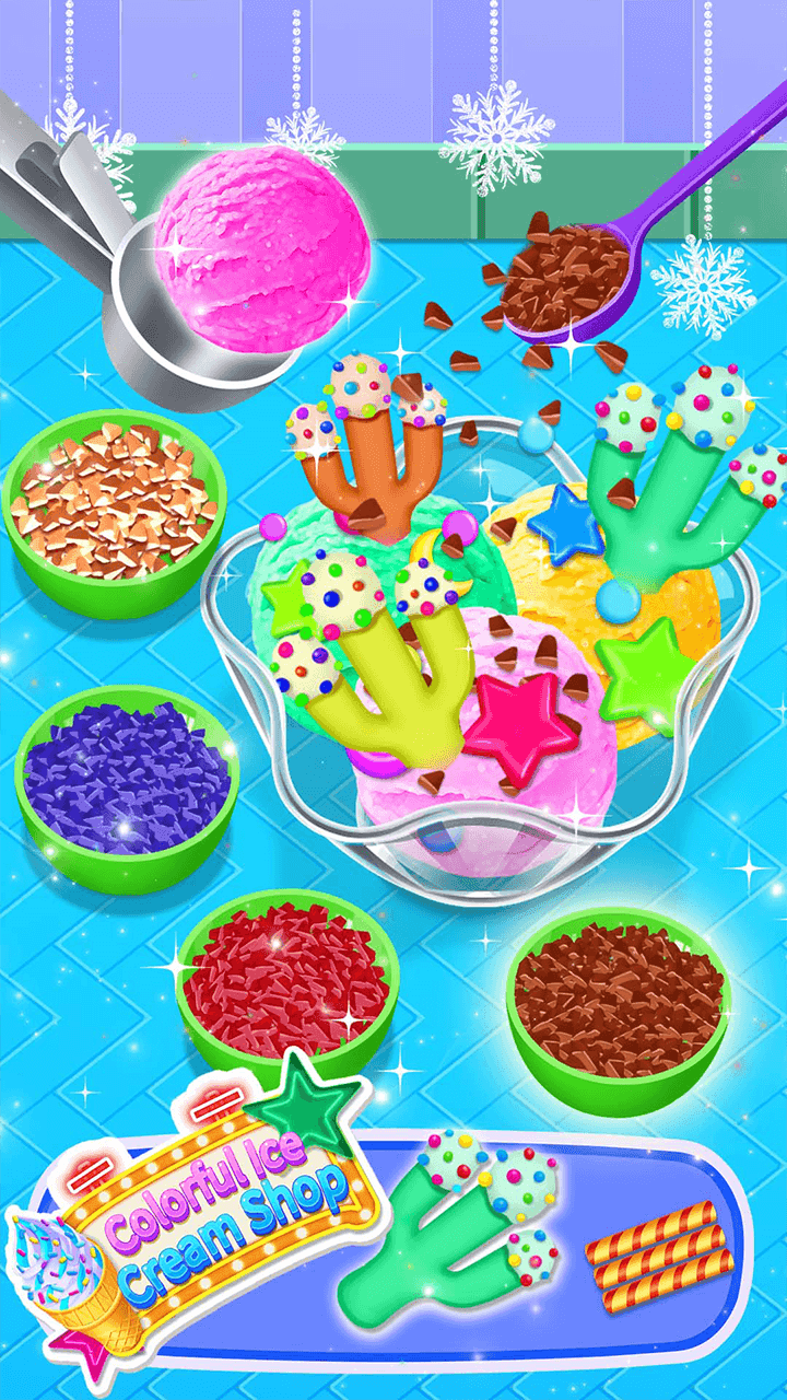 Run your colorful ice cream shop.